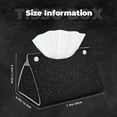 thumbnail image 6 of Lsque Black Glitter Printed Long Tissue Box Cover Holder, Facial Paper Organizer Dispenser,Triangle with Bottom Belt, PVC Leather Decorative Organizer, 6 of 9