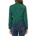 thumbnail image 4 of INSPIRE CHIC Women's Lightweight Stand Collar Zip up Biker Moto Jacket S Lake Green, 4 of 8