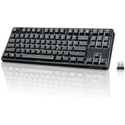 VELOCIFIRE Wireless Mechanical Keyboard, TKL02WS 87 Key Tenkeyless Ergonomic with Brown Switches, and White LED Backlit (Black)