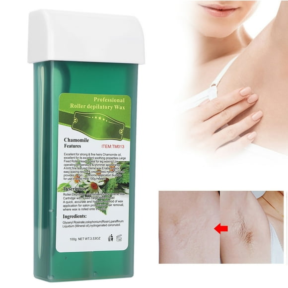 100g Depilatory Wax Roller, Home Hair Removal Large Area Body Hair Removal Wax Roller, Waxing Roller Kit Depilatory Wax For All Skin Types