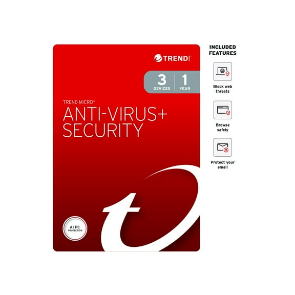 Trend Micro Antivirus   Security, 3 User, 1 Year for Windows (Digital Download)
