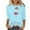 Light Blue 04, variant on DeHolifer T-Shirts for Women Red Wine Glass 3/4 Sleeve Christmas Pullover Xmas Santa Hat Graphic Blouse T-Shirts Tops Wine M