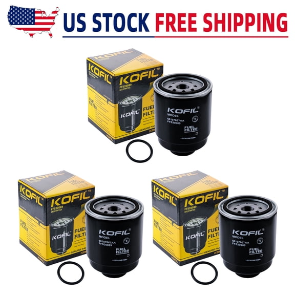 3pcs 68197867AA Diesel Filter Fuel Filter Water Separator, Replacement for Ram 2500 3500 4500 5500 6.7L 2013-2018 Diesel Engine, Replaces 68197867AB FS20089 WF10112 PS11937