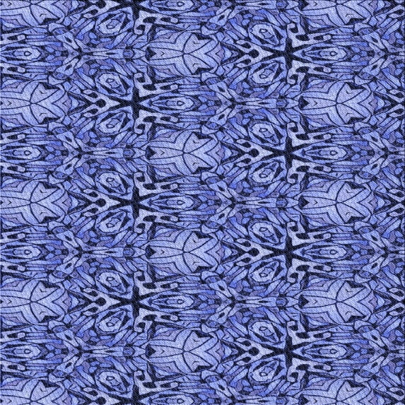 Ahgly Company Indoor Square Patterned Sky Blue Dress Blue Area Rugs, 7' Square