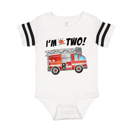 

Inktastic I m 2 Fire Truck 2nd Birthday Gift Baby Boy or Baby Girl Bodysuit