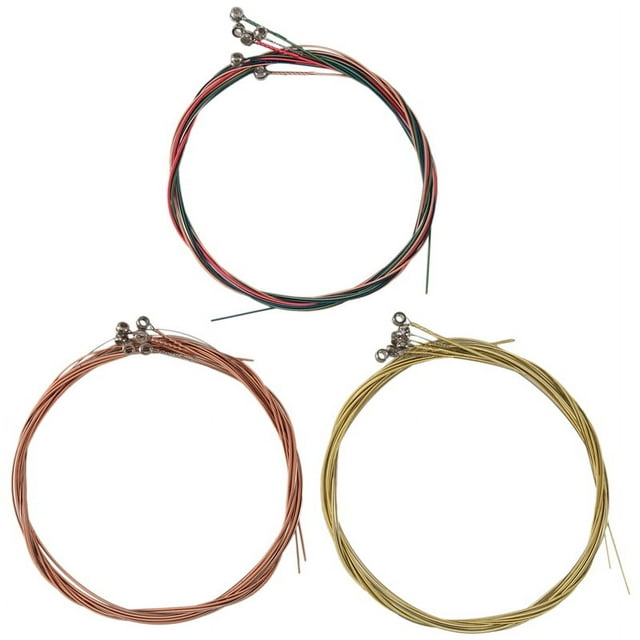 3 Sets Guitar Strings Replacement Steel String for Acoustic Guitar (1 Brass Set, 1 Copper Set and 1 Multicolor Set),3 Set of guitar strings