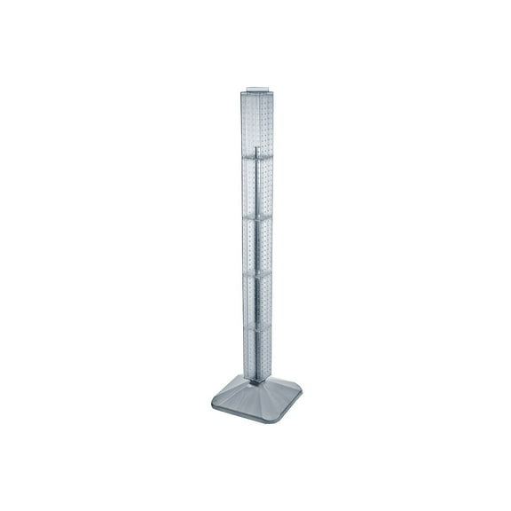 Azar 48"(H) x 4"(W) x 4"(D) Standard 4-Sided Interlocking Pegboard Display Tower Clear 700225-CLR