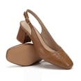 thumbnail image 3 of Rexoro Women Pumps Square Toe Slingback Mid Block Heel Women's Dress Shoes Office Party, 3 of 5