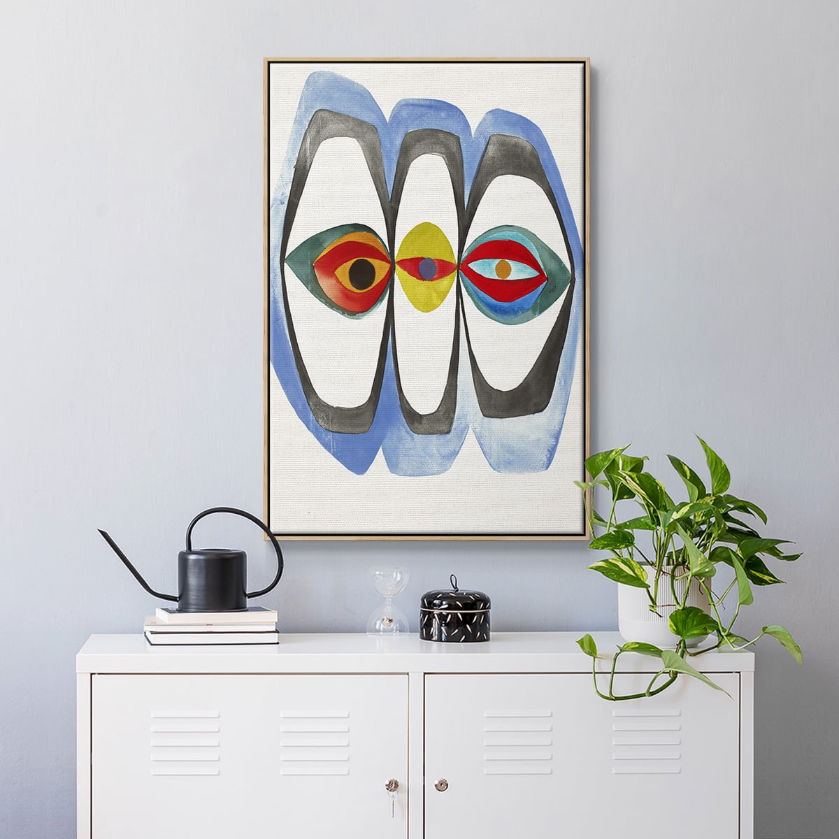 Magic Tricks IV Framed Premium Gallery Wrapped Canvas - Ready to Hang - 25 x 37 - Natural Wood Floating Frame