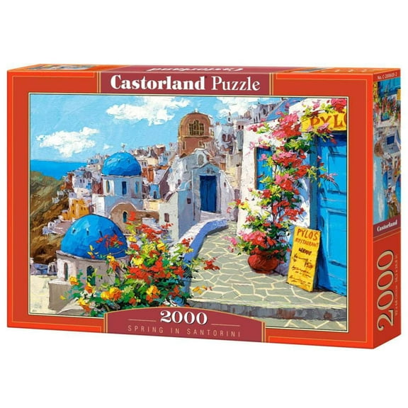 2000 Piece Jigsaw Puzzle, Spring in Santorini, Greece, Adult Puzzles, Castorland C-200603-2