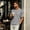 Gray #004, variant on Mens Short Sleeve T-Shirts Casual V Neck Cotton Tee Summer Beach Tops with Pocket, S