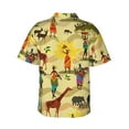 thumbnail image 3 of Daiia Ethnic African Hawaiian Shirt for Men Gentle Cotton Regular Short Sleeve Casual-Large, 3 of 9