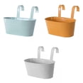thumbnail image 1 of 3x Metal Hanging Flower Pots for Balcony Planters Plant, 1 of 7