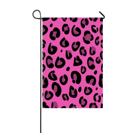 ABPHQTO Pink Leopard Texture Pattern Home Outdoor Garden Flag House Banner Size 12x18 Inch
