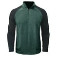 thumbnail image 2 of gbyLJF Men's Quarter Zip Sweatshirt Lightweight Long Sleeved High Neck Top Color Matching Half Open Pullover Shirts, 2 of 7