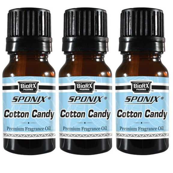 Cotton Candy Fragrance Oil 10 ml / 0.33 oz - 100% Pure - Made in USA by Sponix Pack of 3
