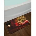 thumbnail image 2 of Christmas Bath Mat, Xmas Scene Celebrations with Tree and Gifts by the Fireplace Artful Design Image, Non-Slip Plush Mat Bathroom Kitchen Laundry Room Decor, 29.5 X 17.5 Inches, Red Yellow, Ambesonne, 2 of 2