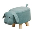 thumbnail image 3 of Reposapiés infantil con forma de animal, taburete para cambiar zapatos, otomano infantil con dibujos animados Perro azul, 3 of 9