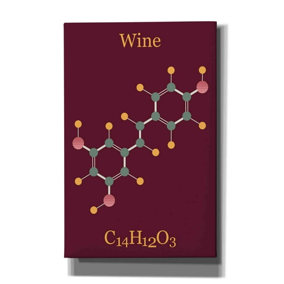 Epic Graffiti 'Wine Molecule' by Epic Portfolio, Giclee Canvas Wall Art, 26"x40"
