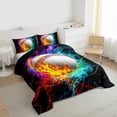 thumbnail image 3 of Castle Fairy Baseball Print Boy Twin Comforter Sets,Abstract Flame Water Bedding Set, 3 of 8