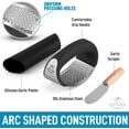 thumbnail image 2 of Zulay Acier Inoxydable Ail Presse Rocker Set - Prime Ail Hachoir avec Éplucheur de Silicone et Grattoir - Arc de Conception Concasseur à l'Ail avec Poignée Confortable (Noir) Noir, 2 of 7
