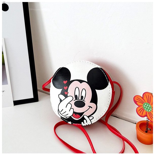 Bolso redondo pequeño de un solo hombro para niños, monedero de dibujos animados de Mickey Mouse, monedero de bebé congelado, bolso de mensajero para niños1-1 Fivean unisex