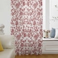 thumbnail image 6 of Farmhouse Red Sheer Curtains 63 Inches Long, Vintage Flower Leaf Botanical Plant Light Filering Curtains, Breathable Simi Curtain Privacy Drapes for Living Room Bedroom Lightweight Window Treatment, 6 of 9