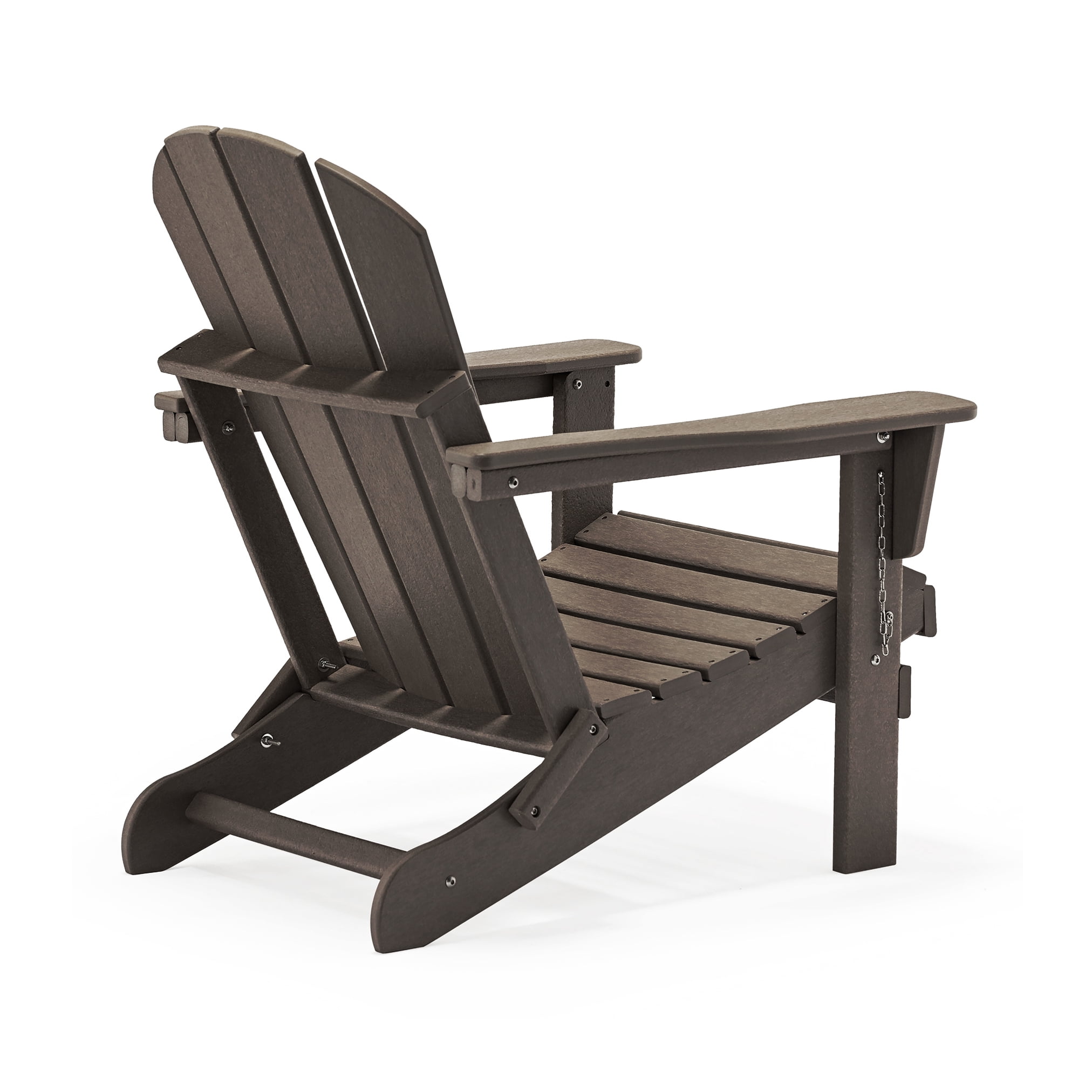 PORCHSIDE Outdoor Folding Adirondack Chair (Set of 2), Dark Brown