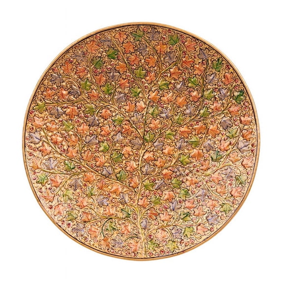 Elegant Papier-Mâché Decorative Plate with Delicate Motifs – Kashmiri Heritage and Contemporary Flair