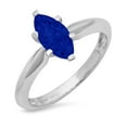 thumbnail image 4 of 1.5 ct Marquise Cut Simulated Blue Sapphire Solitaire 18K White Gold Womens Engagement Ring, 4 of 5