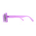 thumbnail image 4 of Womens Mod Minimal Rectangle Plastic Sunglasses Purple Black, 4 of 4