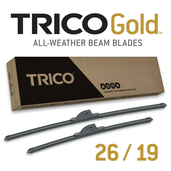 TRICO Gold 2 Pack All Weather Automotive Replacement Wiper Blades 26 and 19 Inch (18-2619)