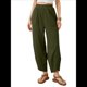 thumbnail image 2 of Pantalones Anchos y Holgados para Mujer, Estilo Palazzo Harén, Informales, con Cintura Elástica y Bolsillos. Verde L, 2 of 8