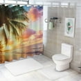 thumbnail image 7 of Patifu Sunset Tropical Beach Palm Trees Shower Curtain Set with Hooks 69"x72, 7 of 7