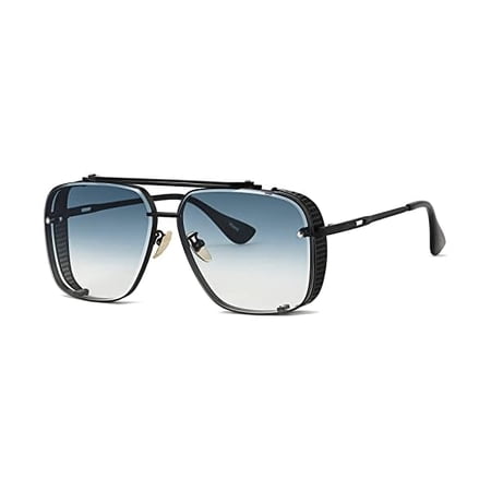 Fashion Oversized Square Aviator Gradient Sunglasses For Men Vintage Metal Side Shield Steampunk Sun Glasses 64mm
