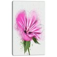 thumbnail image 2 of Full Bloom Pink Flower with Leaves - Floral Canvas Art Print, 2 of 4