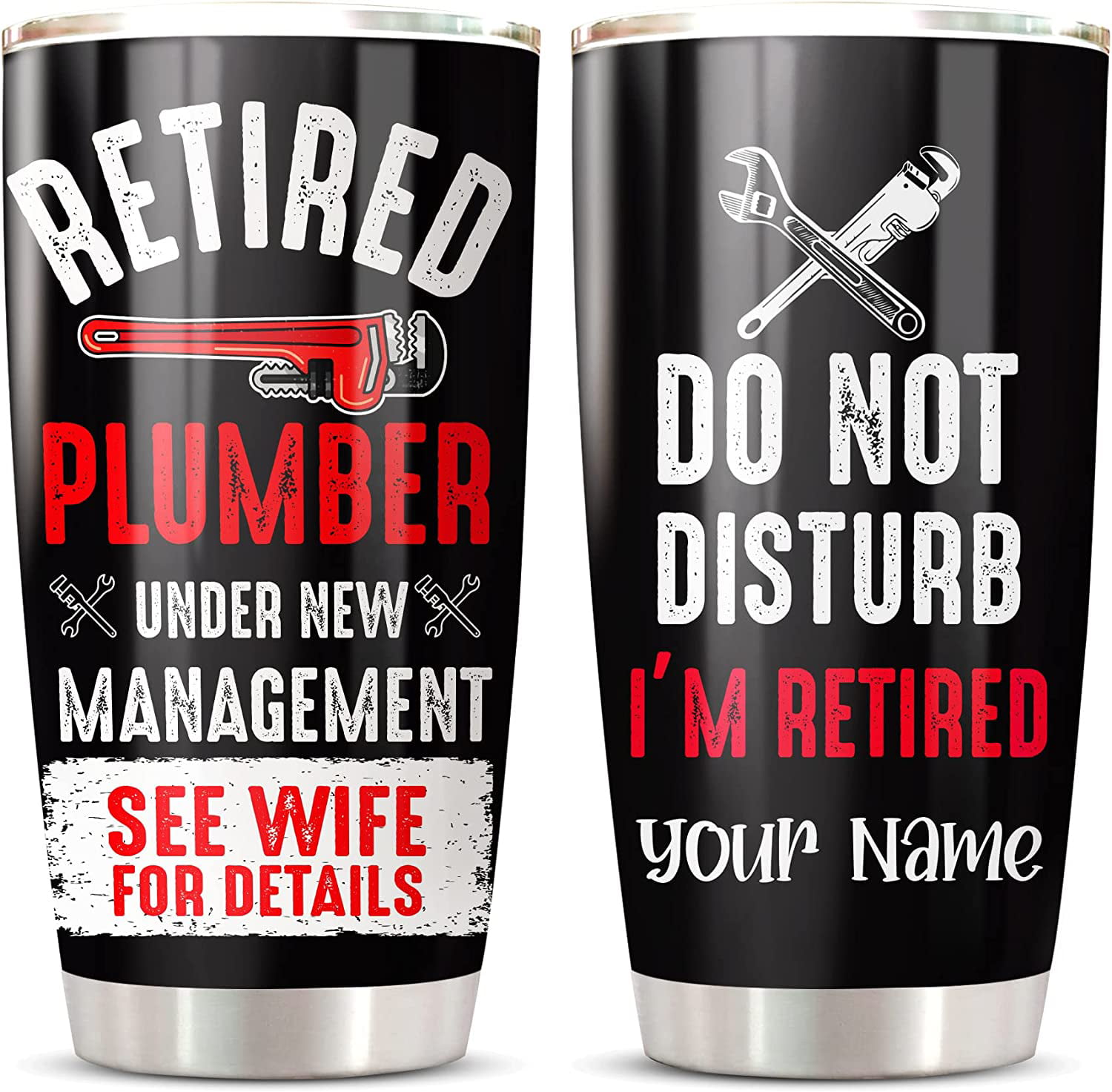 Athenstics Plumber Tumbler - Personalized Retired Plumber Under New  Management See Wife For Details Tumblr Gift For Women & Men , Customized  Funny Police Officer Travel Tumbler Mug Cup 