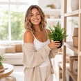thumbnail image 6 of Linnome Artificial Green Plants Potted Fake Foliage Shrubs with Dark Pots Mini Faux Greenery for Desk Shelf Indoor Home Tabletop Decor, 6 of 7