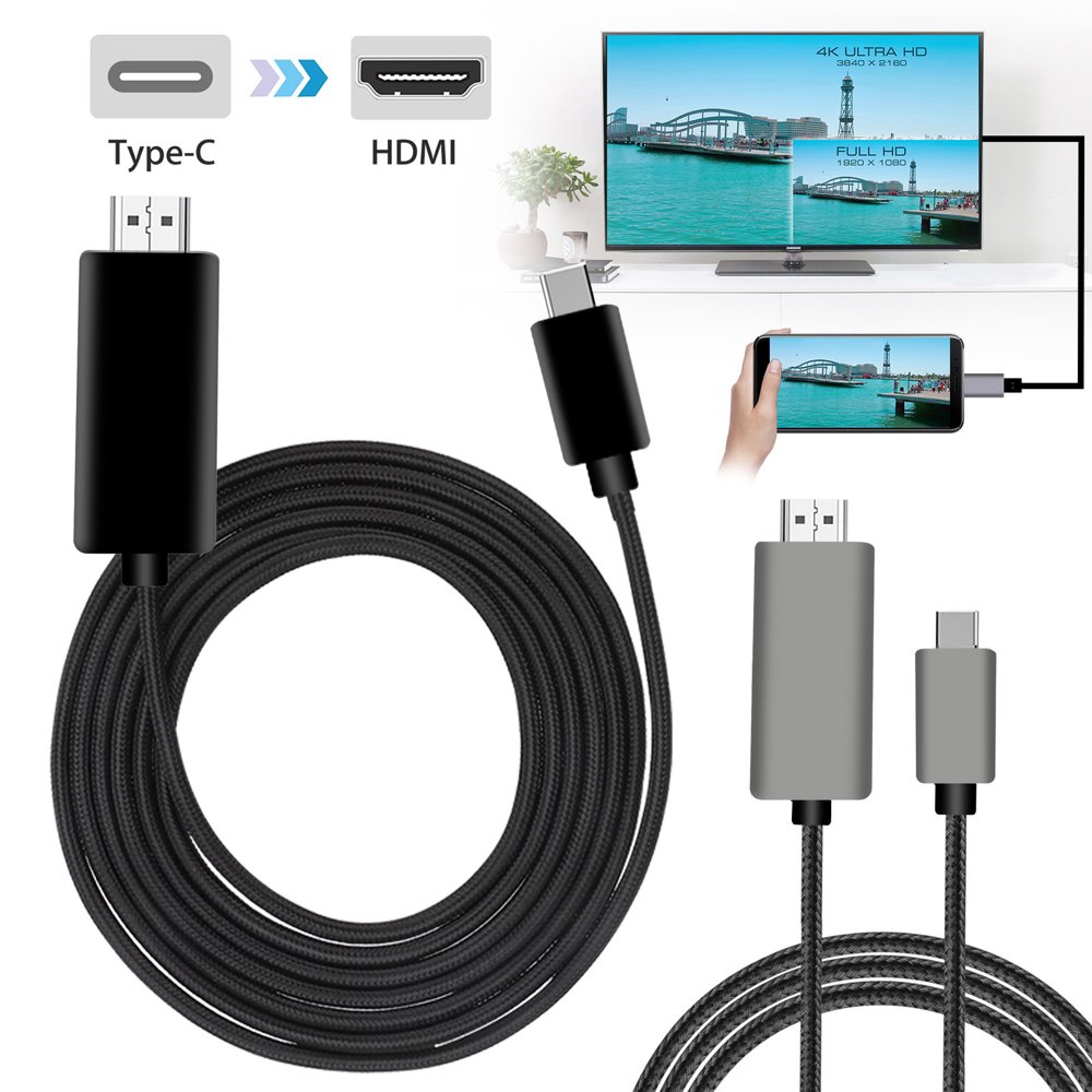 USB C to HDMI Cable (4k 30Hz), TSV USBC to HDMI Cable fits for MacBook
