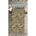 thumbnail image 3 of Ambesonne Grunge Quilted Bedspread Set 2 Pcs, Nostalgic Pins Old, Twin Size, Army Green Tan, 3 of 3