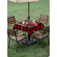 thumbnail image 3 of Outdoor Tablecloth with Umbrella Hole and Zipper, Christmas Truck Square Table Cloth 54x54 Inch Waterproof Tablecloth, Red Black Buffalo Plaid Xmas Tree Snowflakes Picnic Table Cover for Patio, 3 of 7