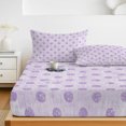 thumbnail image 6 of Full Size Fitted Sheet Set - Polka Dot 3 Piece Bedding Sets 16" Deep Pocket Fitted Sheet with 2 Pillowcases, Purple Modern Geometric Vintage Spots Brushed Microfiber Hotel Luxury Bed Sheets, 6 of 9