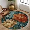 thumbnail image 2 of Round Rug 7Ft Washable Non-Slip, Vintage Floral Circle Area Rugs for Living Room Bedroom, Boho Red White Floral Leaves Country Vintage Indoor Floor Mats Carpet Runner for Home Decor Aesthetic, 2 of 8