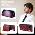 thumbnail image 3 of Case for Samsung Galaxy S23 Ultra Wallet Case, Flip Leather Case with 4 Card Holder, Ring Holder Kickstand Shockproof Protective Folio Phone Cover Crossbody Strap for Women Ladies,Red, 3 of 19