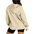 thumbnail image 6 of XPMWRP Women's Oversized Solid Color Hooded Sports Sweatshirt Long Sleeve Casual Trendy Pullover Tops Winter Warm Soft Loose Clothes with Pockets Yellow XL, 6 of 7