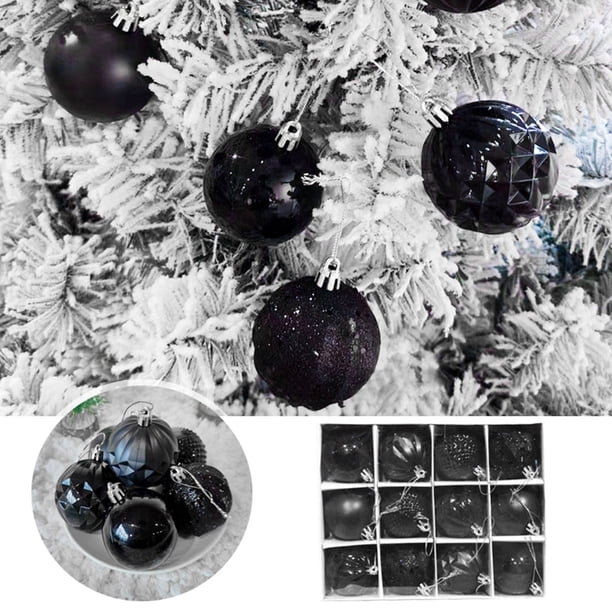 12 bolas de plástico para árbol de Navidad, colgantes para fiestas, decoración del hogar, 12 unidades, transparentes, fáciles de colgar, para sala de estar, oficina y boda.