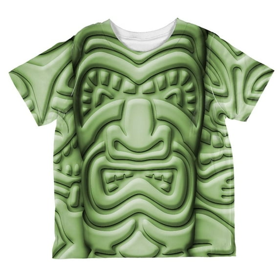 Tiki God Green Face Luau All Over Toddler T Shirt Multi 4T