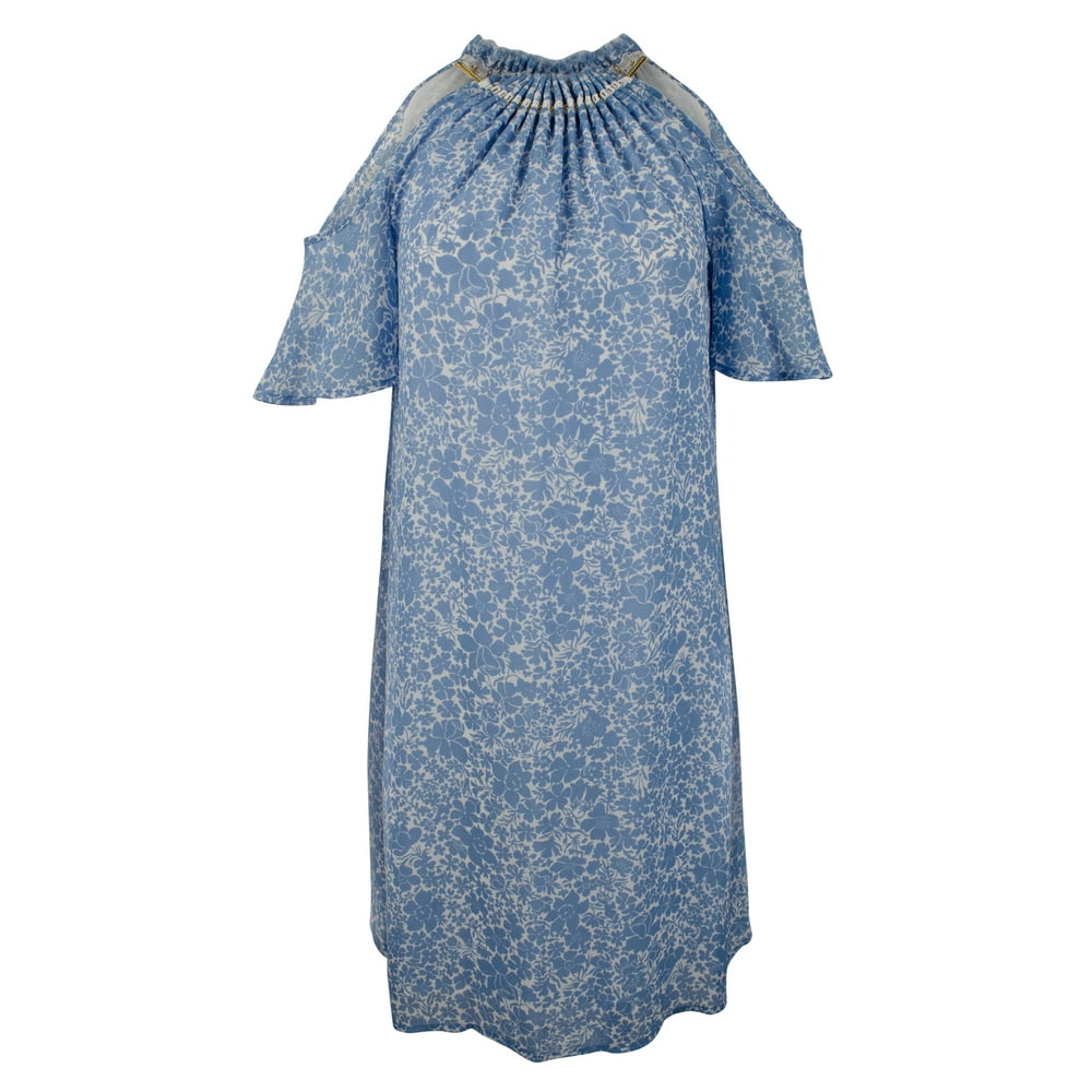 michael michael kors floral georgette shirtdress