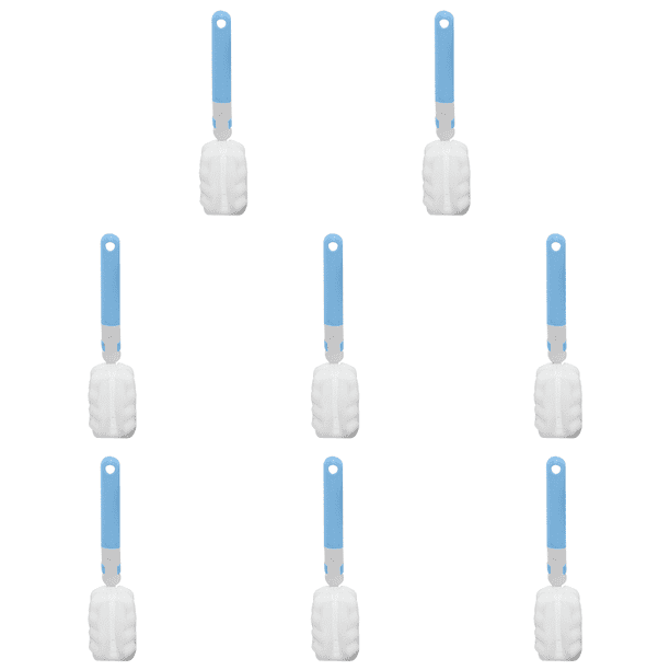 Cepillo limpiador de botellas, suave y desmontable, para copas de vino y agua (azul)