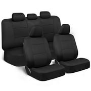 BDK PolyPro Car Seat Covers for Car Truck Van SUV, Front and Rear Split Bench Full Set, Easy to Install Universal Auto Fit, Black